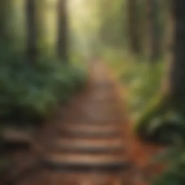 Footprints on a forest trail