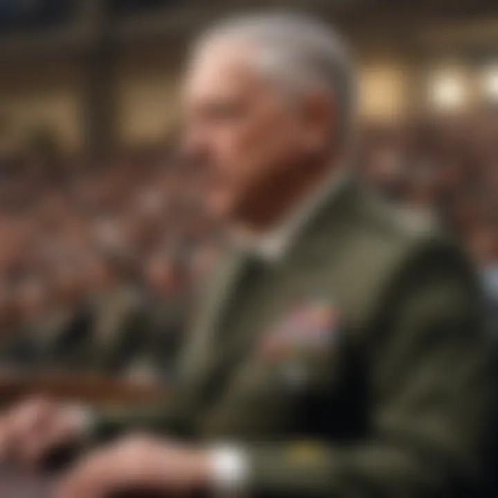 General Mattis addressing a military audience