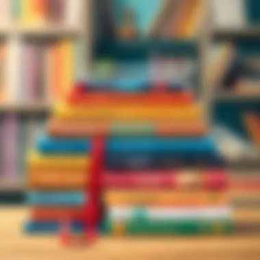 Diverse Literary Selections A stack of newly acquired books showcasing variety and genres