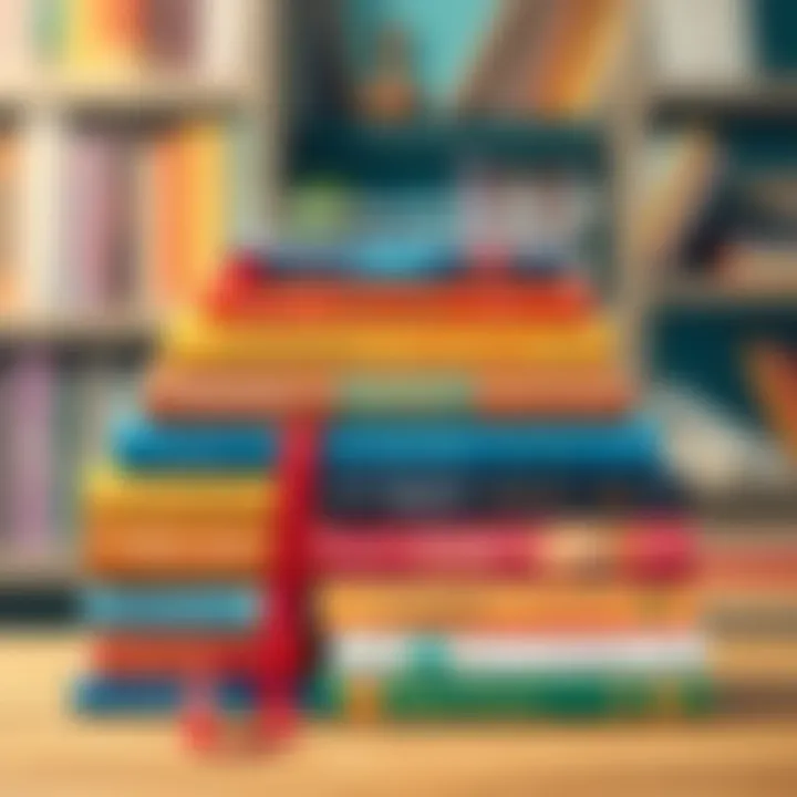 Diverse Literary Selections A stack of newly acquired books showcasing variety and genres