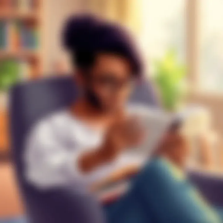 Embracing New Narratives An individual enjoying a book while lounging in a chair