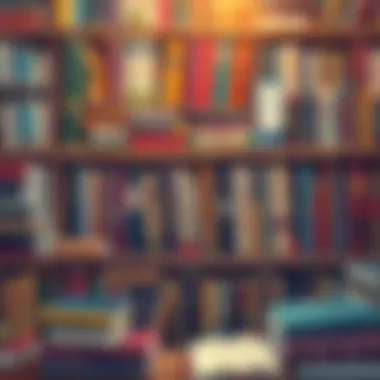 A Journey Through Diverse Literary Genres A bookshelf filled with diverse genres showcasing a rich literary journey