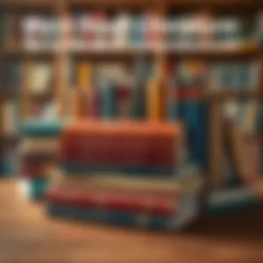 A selection of influential literary works on a wooden table