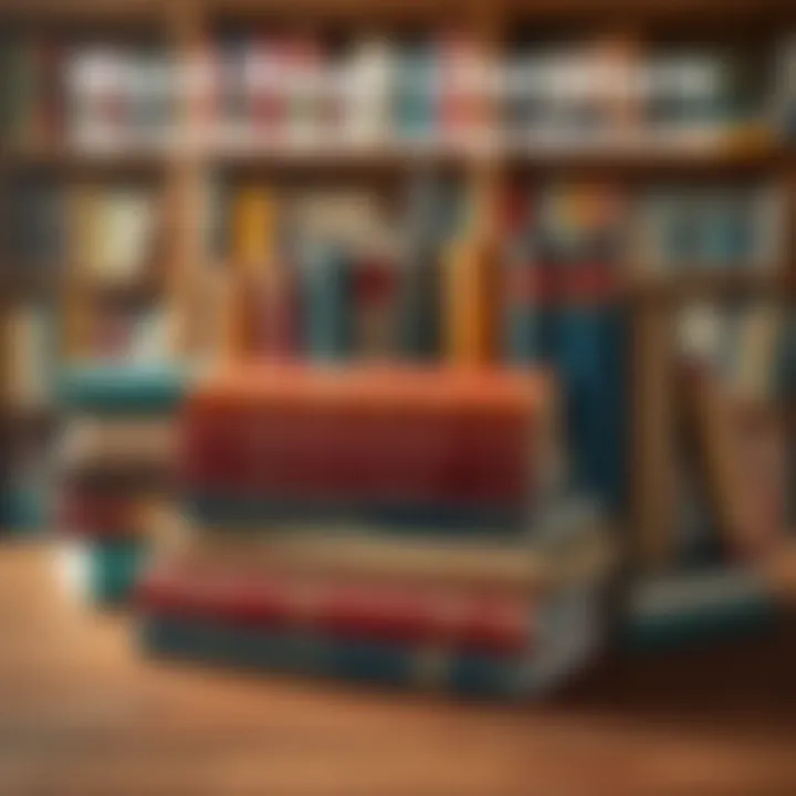 A selection of influential literary works on a wooden table