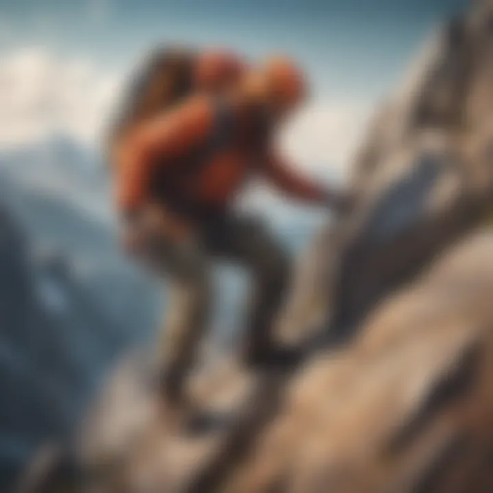 A mountain climber reaching the summit, representing overcoming challenges