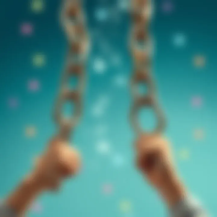 Liberation from Limiting Habits Metaphorical depiction of breaking chains representing habits