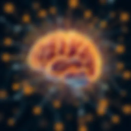 Conceptual illustration of thought patterns and brain activity