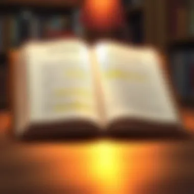 Reflections on Courage An open book with highlighted passages reflecting on courage