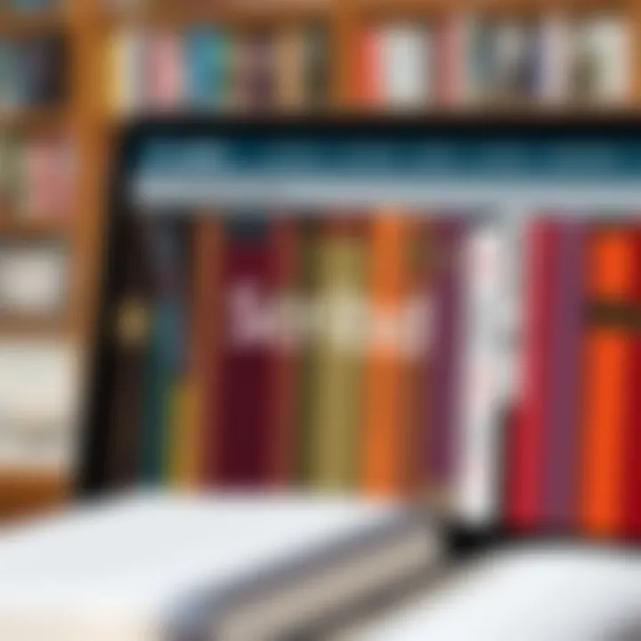 Visual representation of Scribd's digital library interface