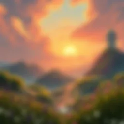 A serene landscape illustrating the spiritual journey depicted in the Bhagavad Gita