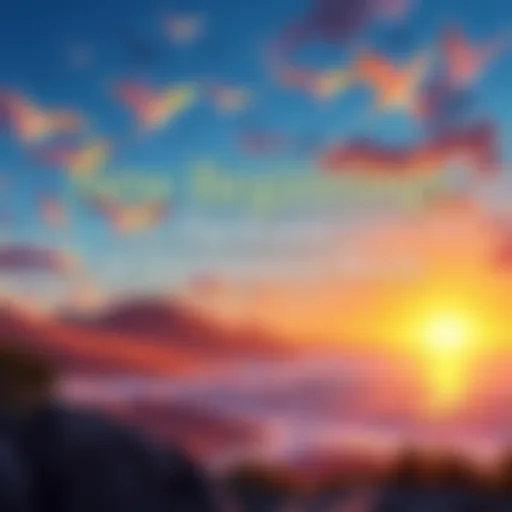 A serene landscape with a sunrise symbolizing new beginnings