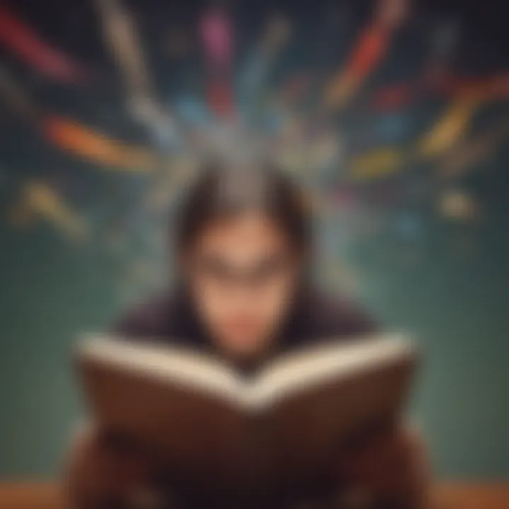 Illustration depicting cognitive enhancement through reading