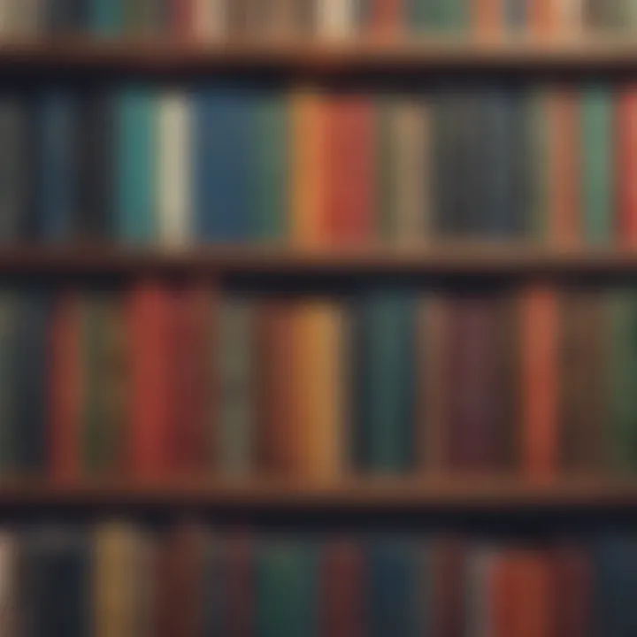 A bookshelf filled with various business genre books