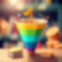Illustration depicting the concept of sales funnels in a professional context