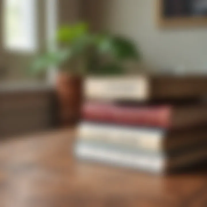 A stack of classic philosophy books on a wooden table