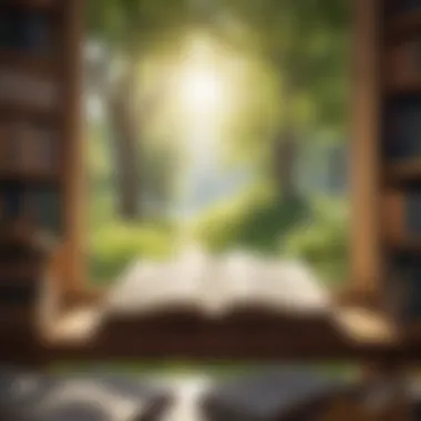 Serene Reading Environment A serene environment with open books and natural light