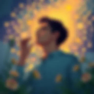 The Journey of Self-Discovery An individual engaged in deep reflection