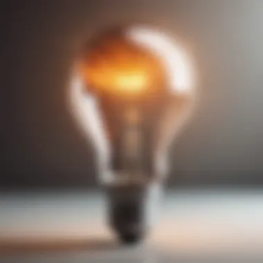 Close-up of a light bulb symbolizing ideas