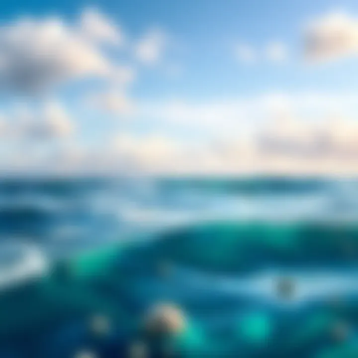 Tranquility and Reflection A calm ocean view with gentle waves illustrating tranquility and reflection