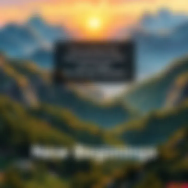 New Beginnings in Nature A serene landscape with mountains and a sunrise symbolizing new beginnings