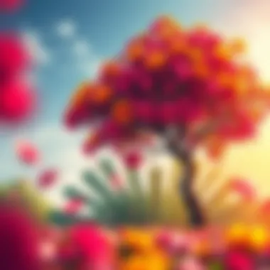 Growth and Resilience A vibrant tree in full bloom representing growth and resilience