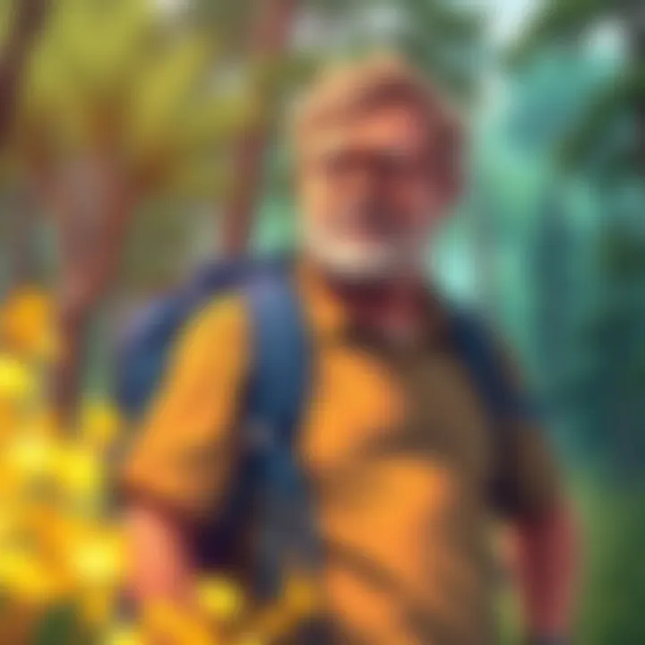 Bill Bryson on His Journey Bill Bryson hiking with a backpack