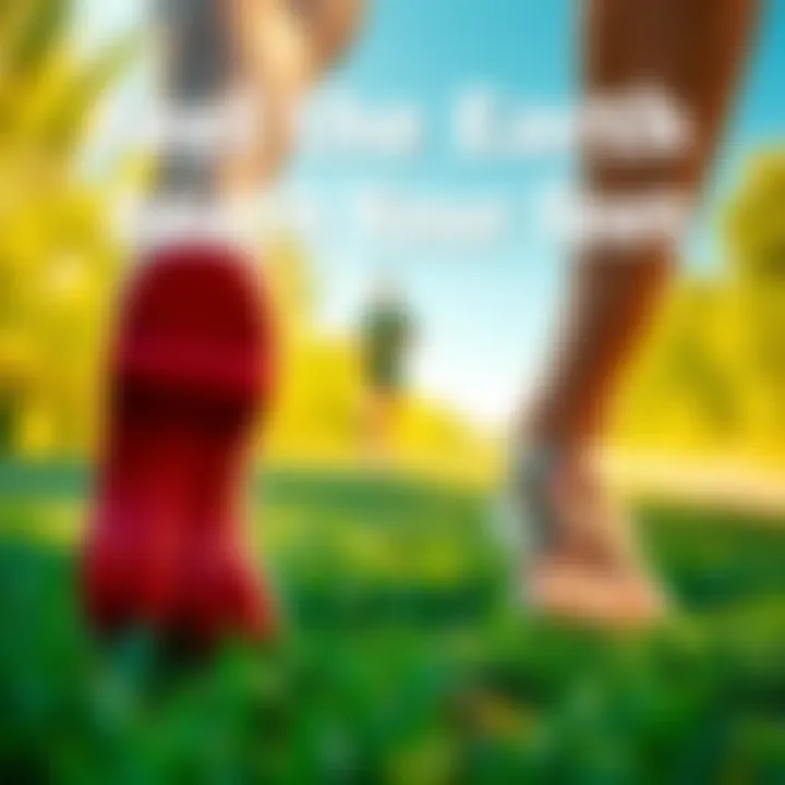 Feel the Earth Beneath Your Feet Close-up of feet on grass during a run