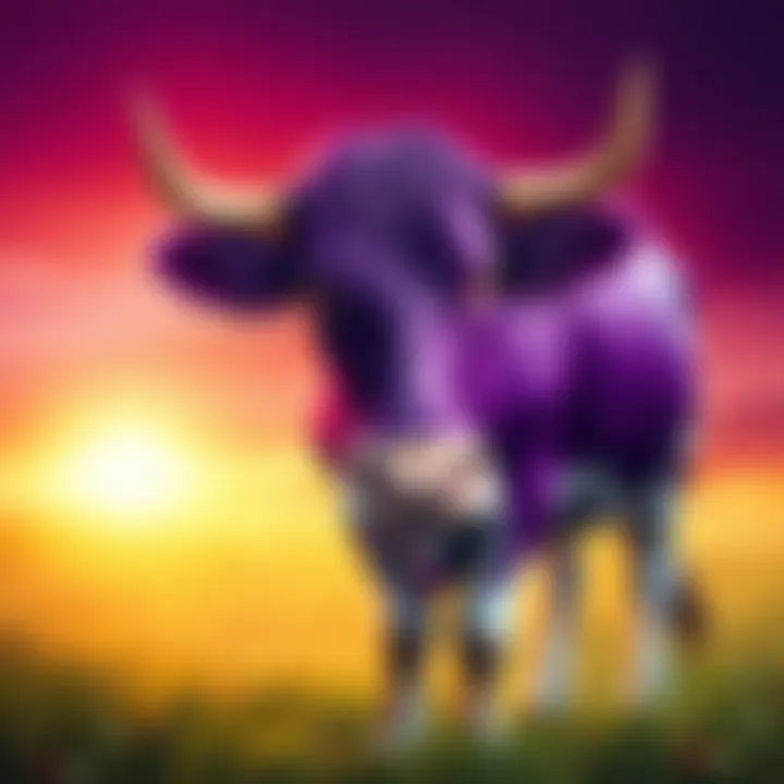 Embodying Uniqueness A vibrant purple cow representing uniqueness