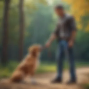 Brandon McMillan engaging with a dog during training