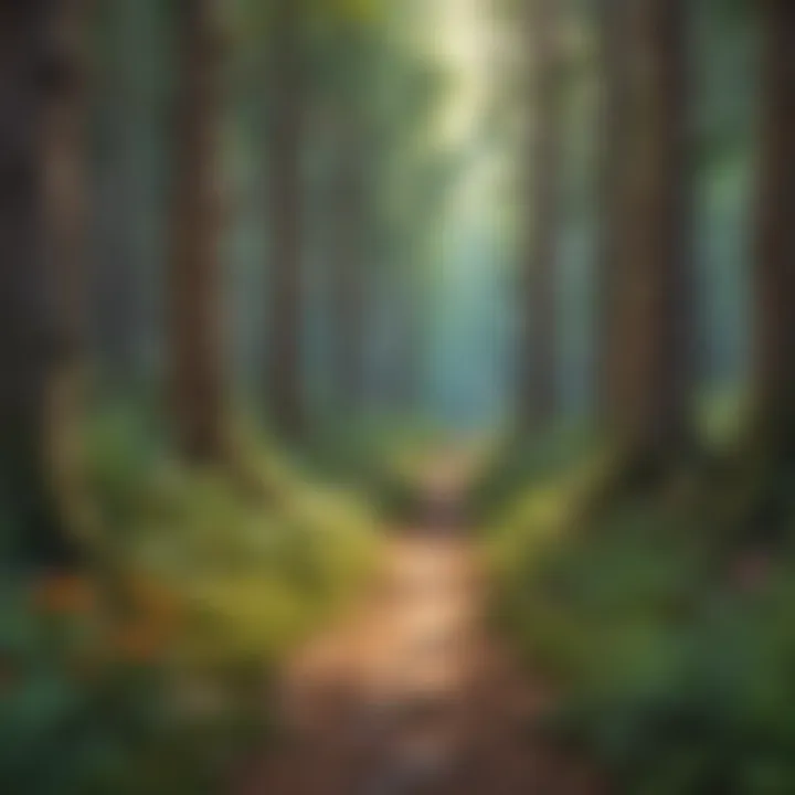 A tranquil forest symbolizing authenticity and self-discovery