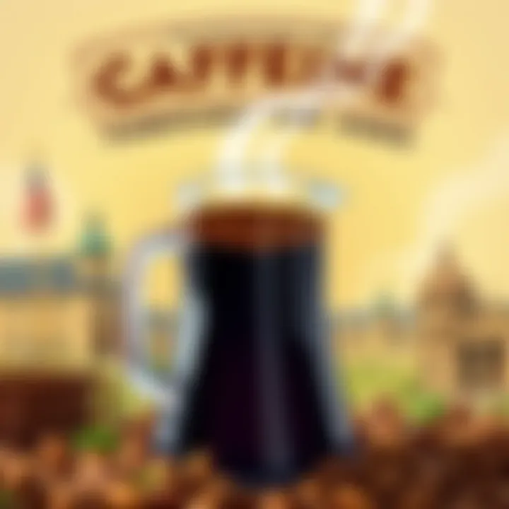 Caffeine Through the Ages: Cultural Milestones A vintage illustration depicting historical caffeine consumption across different cultures.