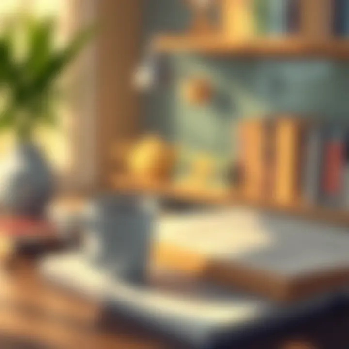 Moments of Reflection: Caffeine in Daily Life A serene environment with a cup of coffee and a book, symbolizing personal reflection on consumption.