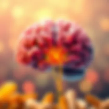 The Intricate Link Between Nutrition and Brain Function Conceptual art illustrating the connection between diet and neurological function