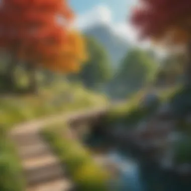 The Intersection of Longevity and Well-being A serene landscape symbolizing health and wellness