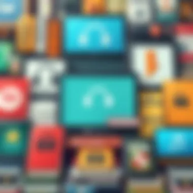 Diverse Audiobook Platforms A collage of various audiobook platforms on digital devices