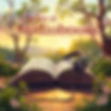 A serene setting with an open book and headphones symbolizing audiobooks