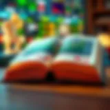 An open book with stock market graphs and data