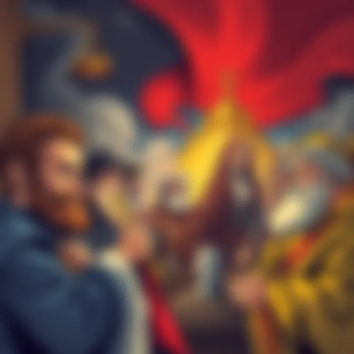 Historical Context of Power Illustration of historical figures embodying power strategies