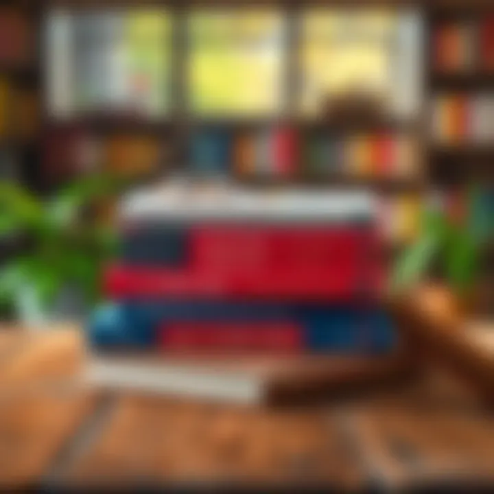 A Study of Harvard Business Materials Harvard Business School textbooks on a wooden table