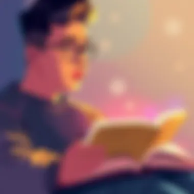 Reflective Reading for Growth An individual reflecting while reading a book on leadership principles