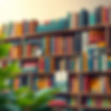Diverse Leadership Texts A vibrant bookshelf filled with classic and modern leadership texts
