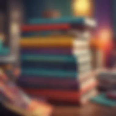 A Curated Collection of Best Sellers A stack of inspirational books with vibrant covers