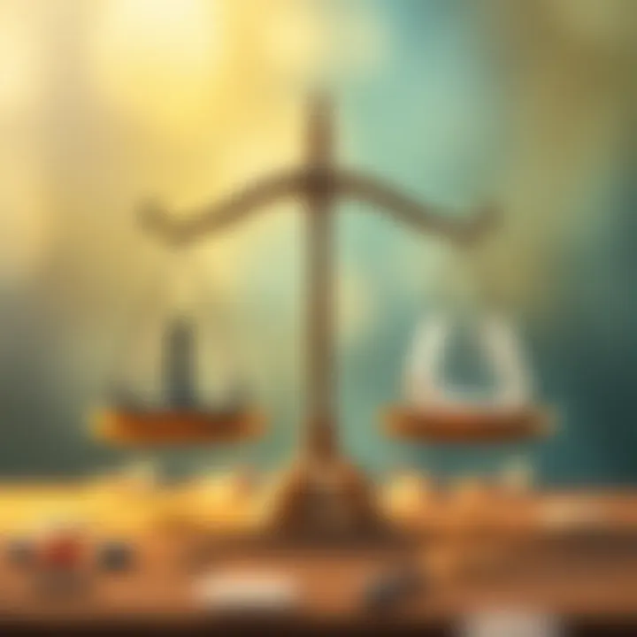 Harmonizing Life's Contrasts A symbolic representation of balance, showcasing scales with contrasting elements