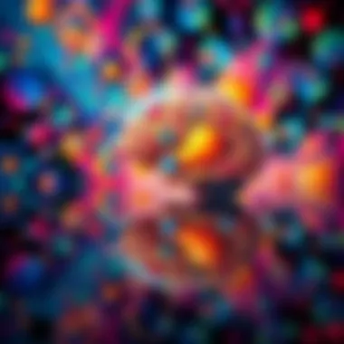 Reflections on Existence An abstract art piece depicting the intricacies of thought and existence