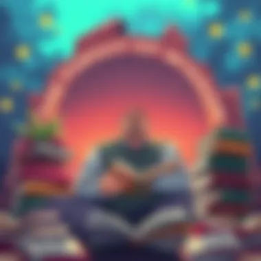 The Pursuit of Wisdom A contemplative figure surrounded by books, embodying the quest for knowledge