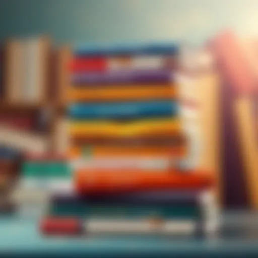 A stack of best-selling books showcasing diverse genres