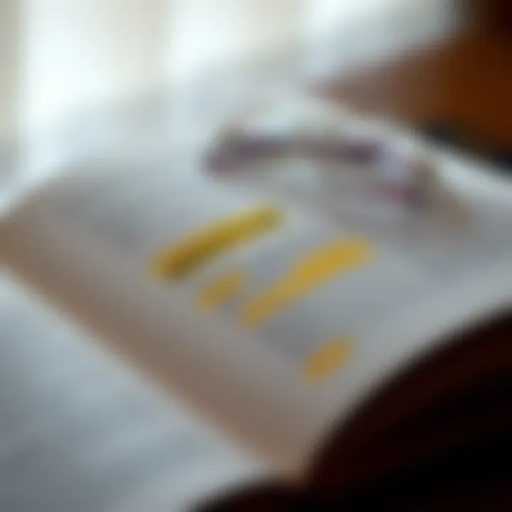 Highlighted Insights on Seduction A close-up of an open book with highlighted passages on seduction