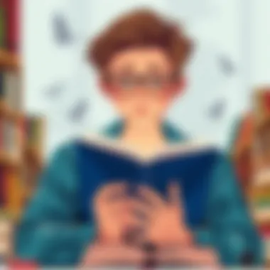 Enhancing Education through Literature Illustration of a reader benefiting from educational resources