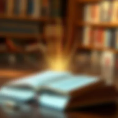 From Text to Audio Experience An open book with soundwaves emanating, symbolizing the transition from text to audio.
