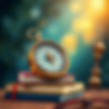 Navigating Literary Journeys A compass resting on a stack of books, illustrating guidance in literary exploration.